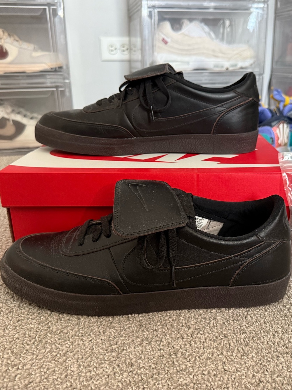 Nike Men's All-Black Low-Top Killshot 2 Premium Leather Size 14 with box